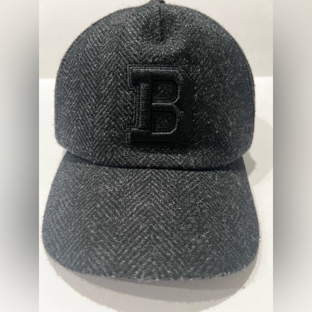 Banana Republic Wool Blend Herringbone Baseball Cap Black Logo B S/M🧢